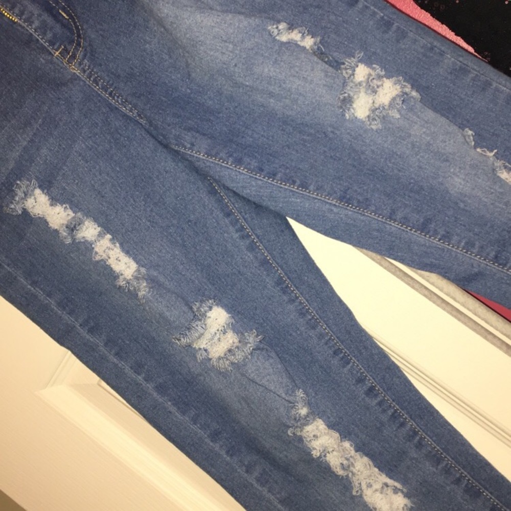 Fashion Nova High Waisted distressed skinny jeans